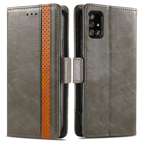 Leather Case Stands Flip Cover Holder S02D for Samsung Galaxy M40S Gray