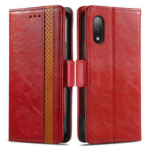 Leather Case Stands Flip Cover Holder S02D for Sony Xperia Ace II SO-41B Red