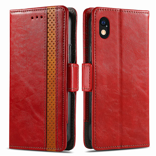 Leather Case Stands Flip Cover Holder S02D for Sony Xperia Ace III Red