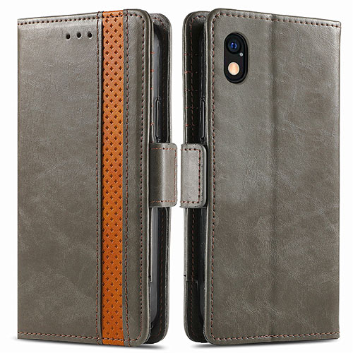 Leather Case Stands Flip Cover Holder S02D for Sony Xperia Ace III SOG08 Gray
