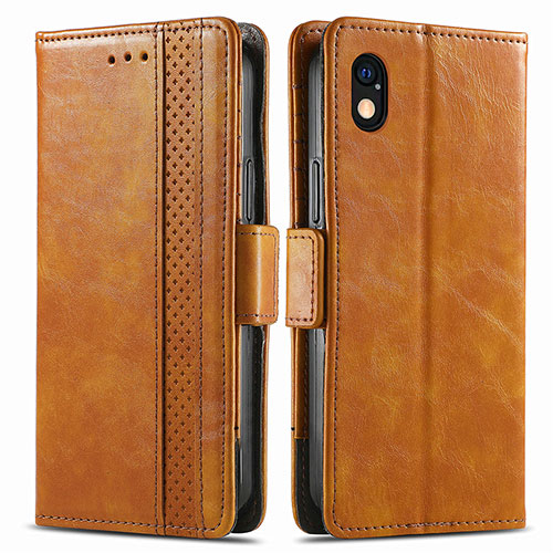 Leather Case Stands Flip Cover Holder S02D for Sony Xperia Ace III SOG08 Light Brown