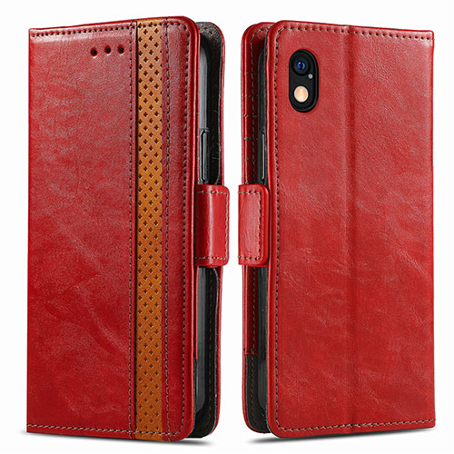 Leather Case Stands Flip Cover Holder S02D for Sony Xperia Ace III SOG08 Red