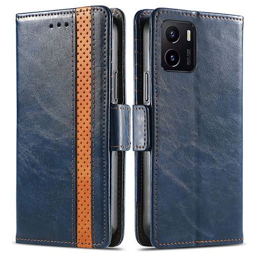 Leather Case Stands Flip Cover Holder S02D for Vivo Y32t Blue