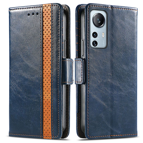 Leather Case Stands Flip Cover Holder S02D for Xiaomi Mi 12S 5G Blue