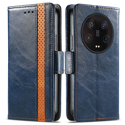 Leather Case Stands Flip Cover Holder S02D for Xiaomi Mi 13 Ultra 5G Blue