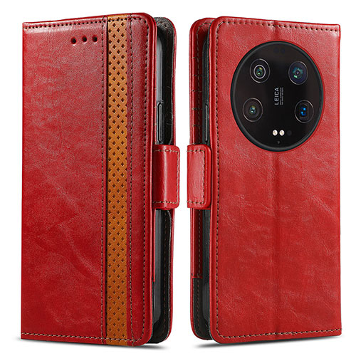 Leather Case Stands Flip Cover Holder S02D for Xiaomi Mi 13 Ultra 5G Red