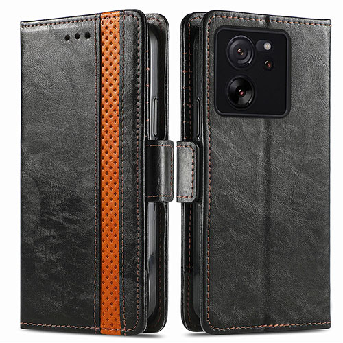 Leather Case Stands Flip Cover Holder S02D for Xiaomi Mi 13T 5G Black