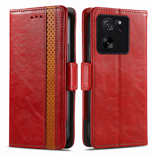 Leather Case Stands Flip Cover Holder S02D for Xiaomi Mi 13T 5G Red