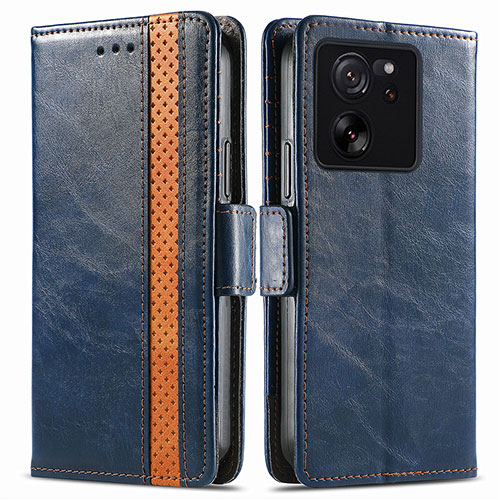 Leather Case Stands Flip Cover Holder S02D for Xiaomi Mi 13T Pro 5G Blue