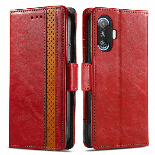 Leather Case Stands Flip Cover Holder S02D for Xiaomi Poco F3 GT 5G Red