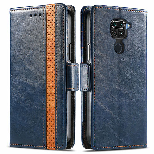 Leather Case Stands Flip Cover Holder S02D for Xiaomi Redmi 10X 4G Blue