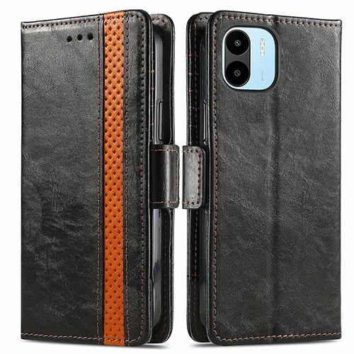 Leather Case Stands Flip Cover Holder S02D for Xiaomi Redmi A2 Black