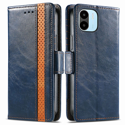 Leather Case Stands Flip Cover Holder S02D for Xiaomi Redmi A2 Blue