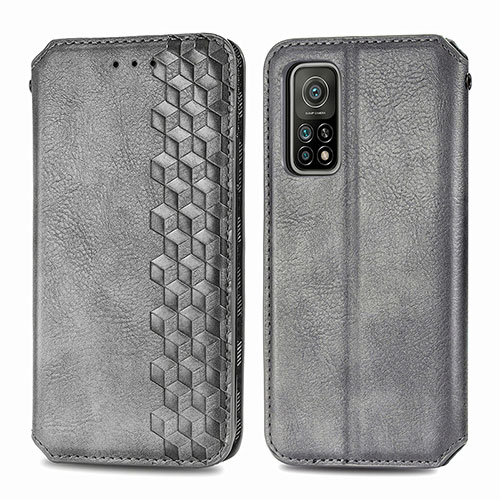 Leather Case Stands Flip Cover Holder S02D for Xiaomi Redmi K30S 5G Gray