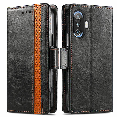 Leather Case Stands Flip Cover Holder S02D for Xiaomi Redmi K40 Gaming 5G Black