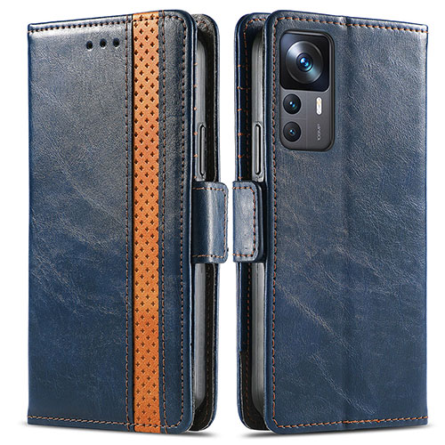 Leather Case Stands Flip Cover Holder S02D for Xiaomi Redmi K50 Ultra 5G Blue