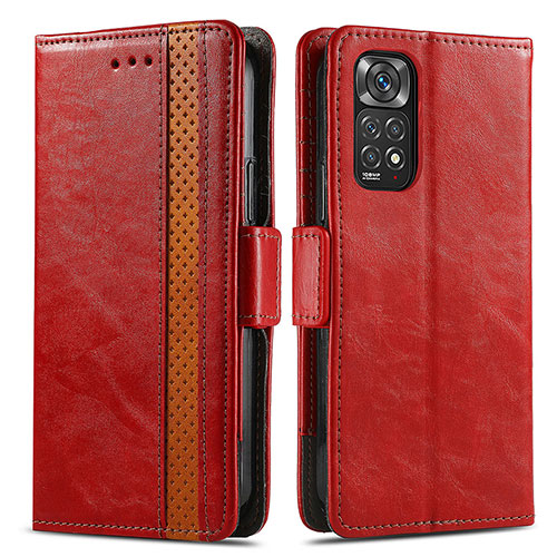 Leather Case Stands Flip Cover Holder S02D for Xiaomi Redmi Note 11 Pro 4G Red