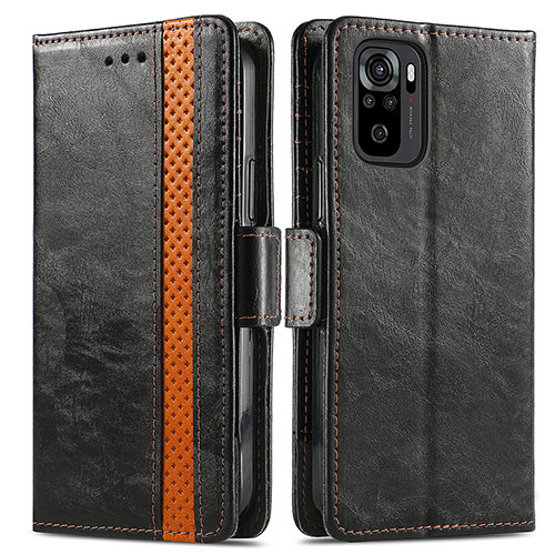 Leather Case Stands Flip Cover Holder S02D for Xiaomi Redmi Note 11 SE India 4G Black