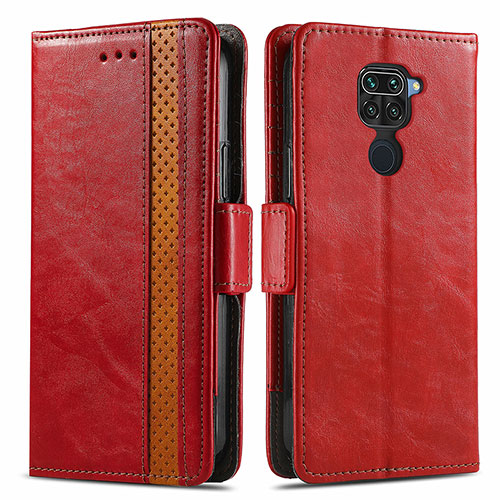 Leather Case Stands Flip Cover Holder S02D for Xiaomi Redmi Note 9 Red