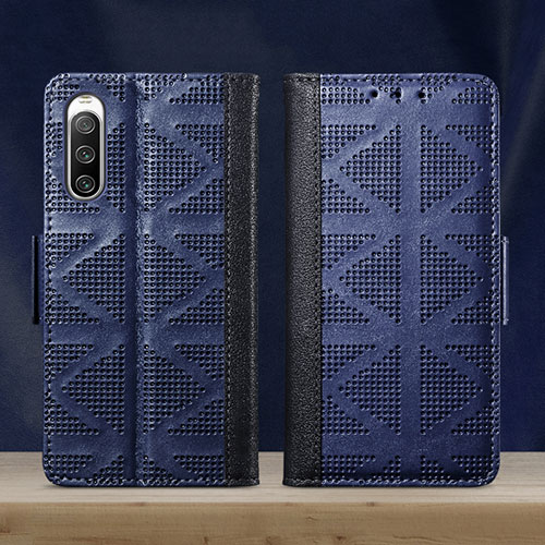 Leather Case Stands Flip Cover Holder S03D for Sony Xperia 10 IV SO-52C Blue