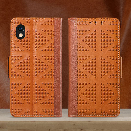 Leather Case Stands Flip Cover Holder S03D for Sony Xperia Ace III SO-53C Brown