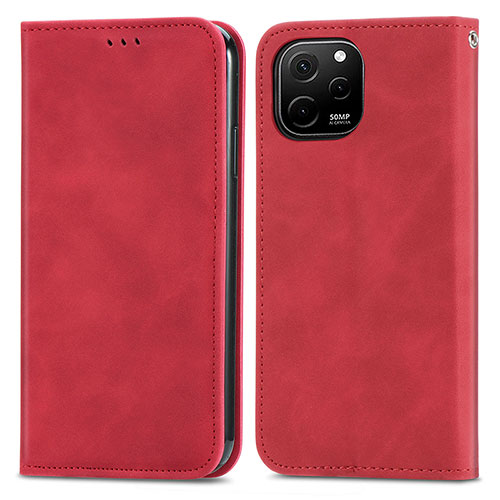 Leather Case Stands Flip Cover Holder S04D for Huawei Enjoy 50z Red