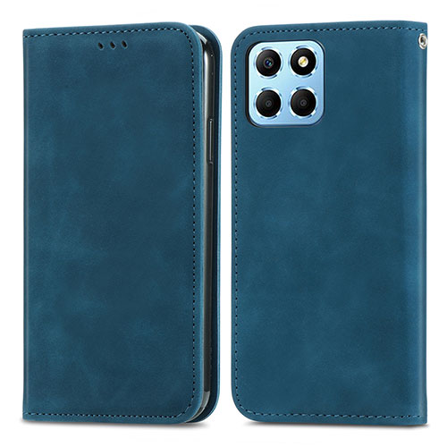 Leather Case Stands Flip Cover Holder S04D for Huawei Honor 70 Lite 5G Blue