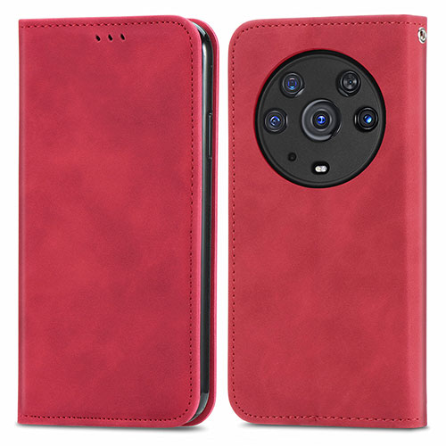 Leather Case Stands Flip Cover Holder S04D for Huawei Honor Magic3 Pro 5G Red