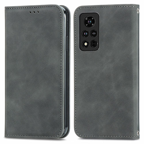 Leather Case Stands Flip Cover Holder S04D for Huawei Honor V40 5G Gray