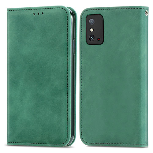 Leather Case Stands Flip Cover Holder S04D for Huawei Honor X10 Max 5G Green