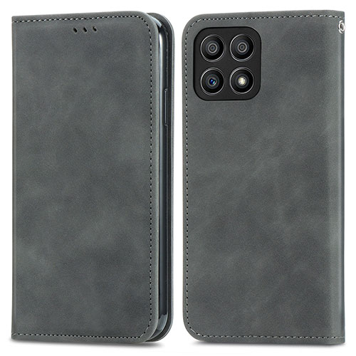 Leather Case Stands Flip Cover Holder S04D for Huawei Honor X30i Gray