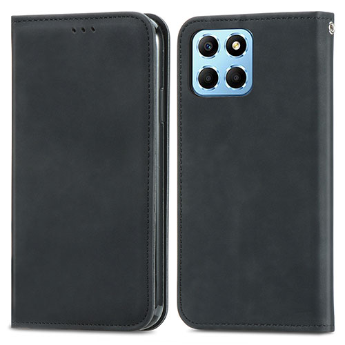 Leather Case Stands Flip Cover Holder S04D for Huawei Honor X6 5G Black