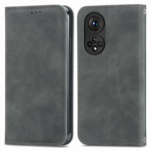 Leather Case Stands Flip Cover Holder S04D for Huawei Nova 9 Pro Gray