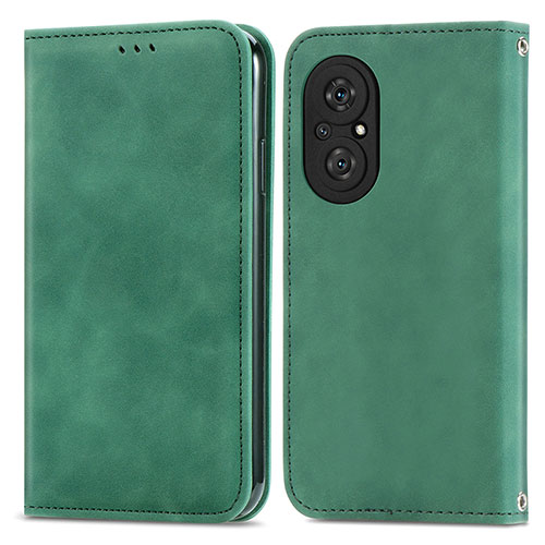 Leather Case Stands Flip Cover Holder S04D for Huawei Nova 9 SE Green