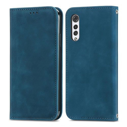 Leather Case Stands Flip Cover Holder S04D for LG Velvet 2 Pro Blue