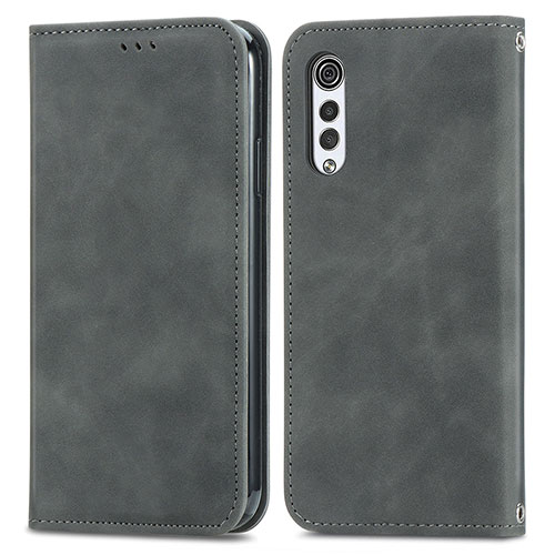 Leather Case Stands Flip Cover Holder S04D for LG Velvet 2 Pro Gray