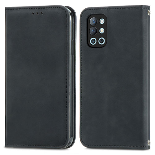 Leather Case Stands Flip Cover Holder S04D for OnePlus 9R 5G Black