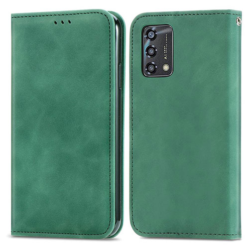 Leather Case Stands Flip Cover Holder S04D for Oppo F19s Green