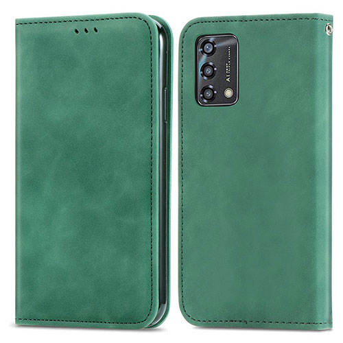 Leather Case Stands Flip Cover Holder S04D for Oppo Reno6 Lite Green