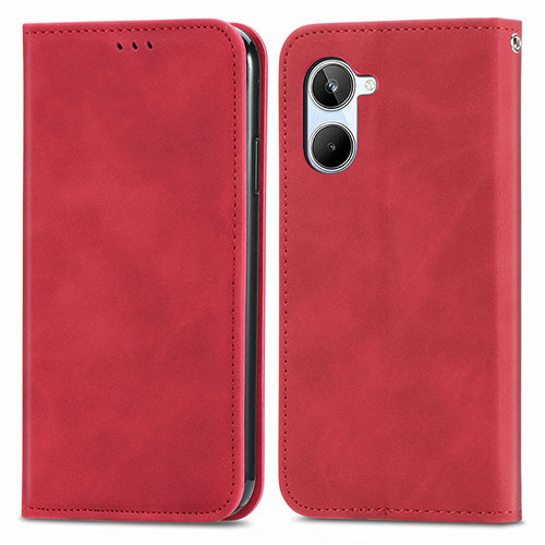 Leather Case Stands Flip Cover Holder S04D for Realme 10 4G Red