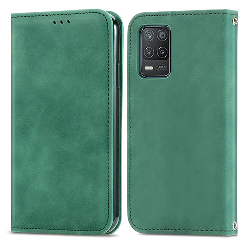 Leather Case Stands Flip Cover Holder S04D for Realme 8 5G Green