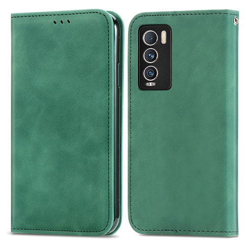 Leather Case Stands Flip Cover Holder S04D for Realme GT Master Explorer 5G Green