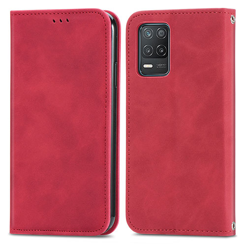 Leather Case Stands Flip Cover Holder S04D for Realme Narzo 30 5G Red