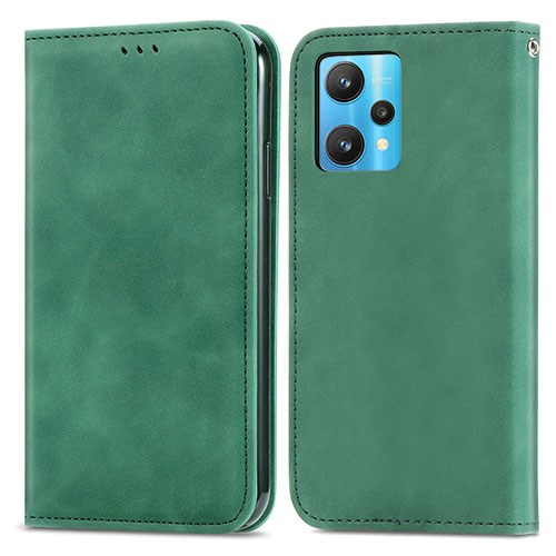 Leather Case Stands Flip Cover Holder S04D for Realme Narzo 50 Pro 5G Green