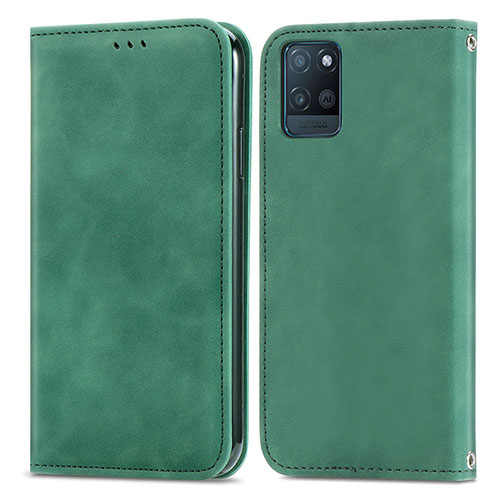 Leather Case Stands Flip Cover Holder S04D for Realme V11 5G Green