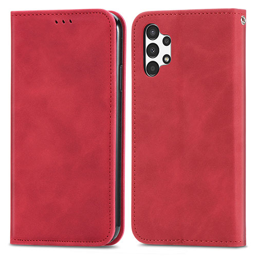 Leather Case Stands Flip Cover Holder S04D for Samsung Galaxy A13 4G Red