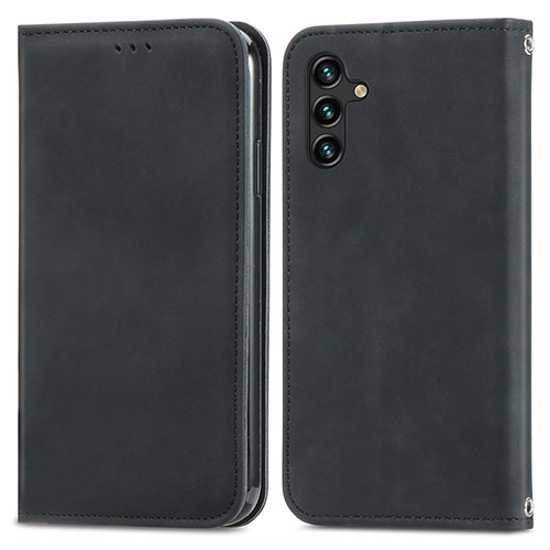 Leather Case Stands Flip Cover Holder S04D for Samsung Galaxy A13 5G Black