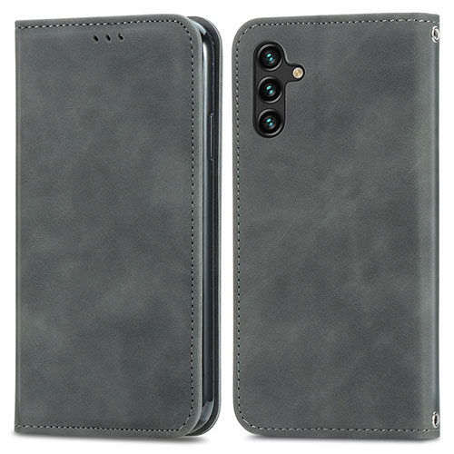 Leather Case Stands Flip Cover Holder S04D for Samsung Galaxy A13 5G Gray