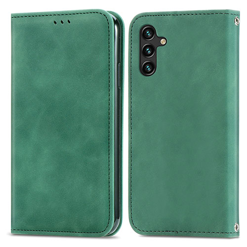 Leather Case Stands Flip Cover Holder S04D for Samsung Galaxy A13 5G Green