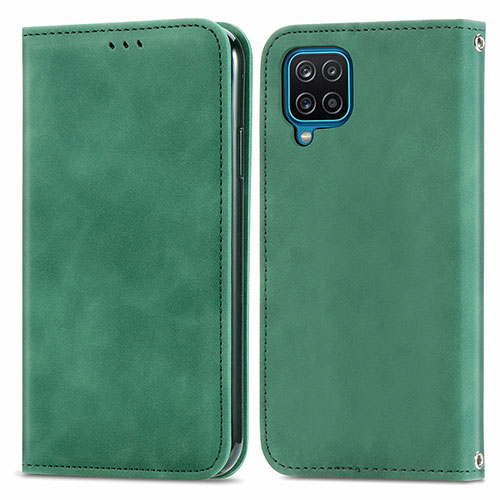 Leather Case Stands Flip Cover Holder S04D for Samsung Galaxy A22 4G Green